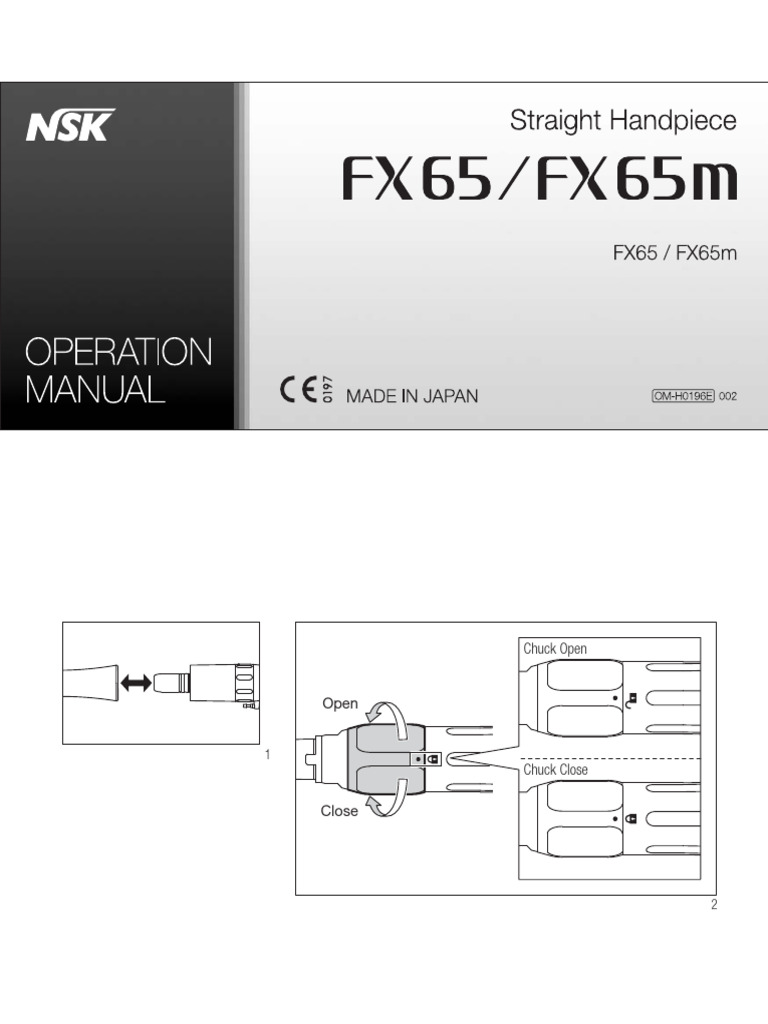 NSK FX65M Operation Manual | PDF | Sterilization (Microbiology ...