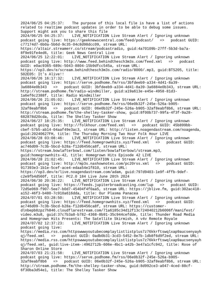 Web sub update log pdf podcast multimedia