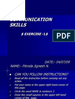 Communication Skills: $ Exercise $