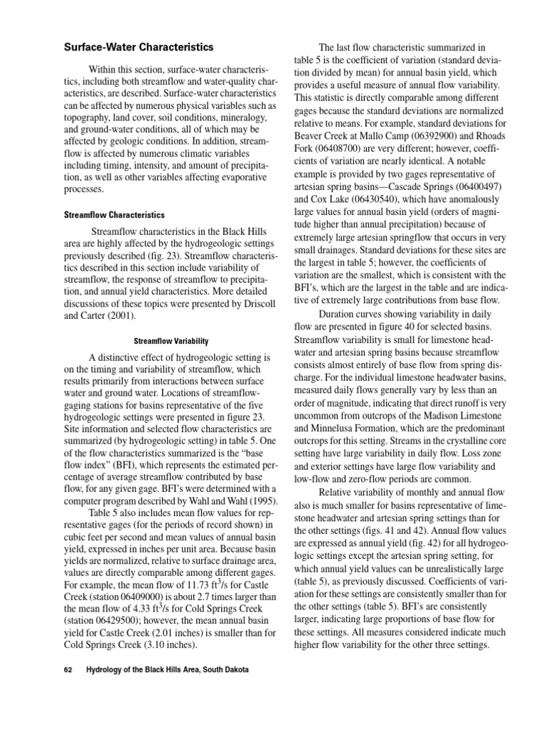 Black Hills Surface Water Hydrology | PDF | Drainage Basin | Groundwater