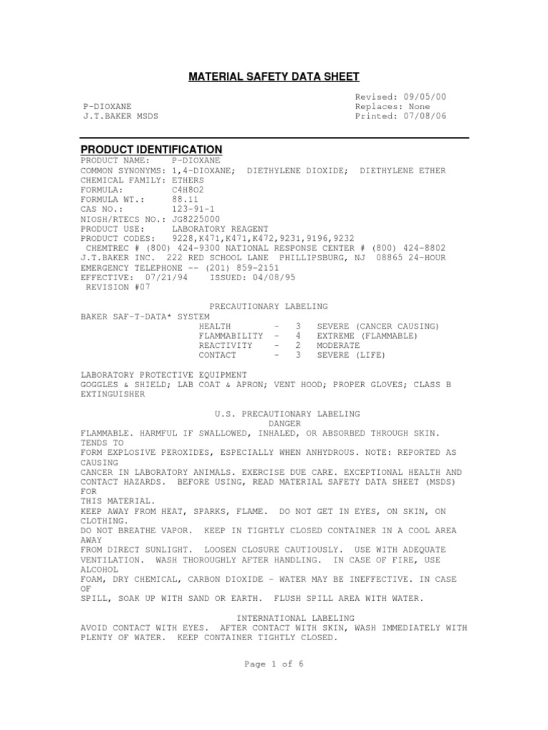 Is Dioxane Dangerous