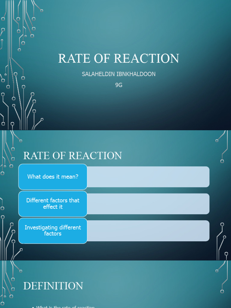 Rate of Reaction | PDF | Science & Mathematics