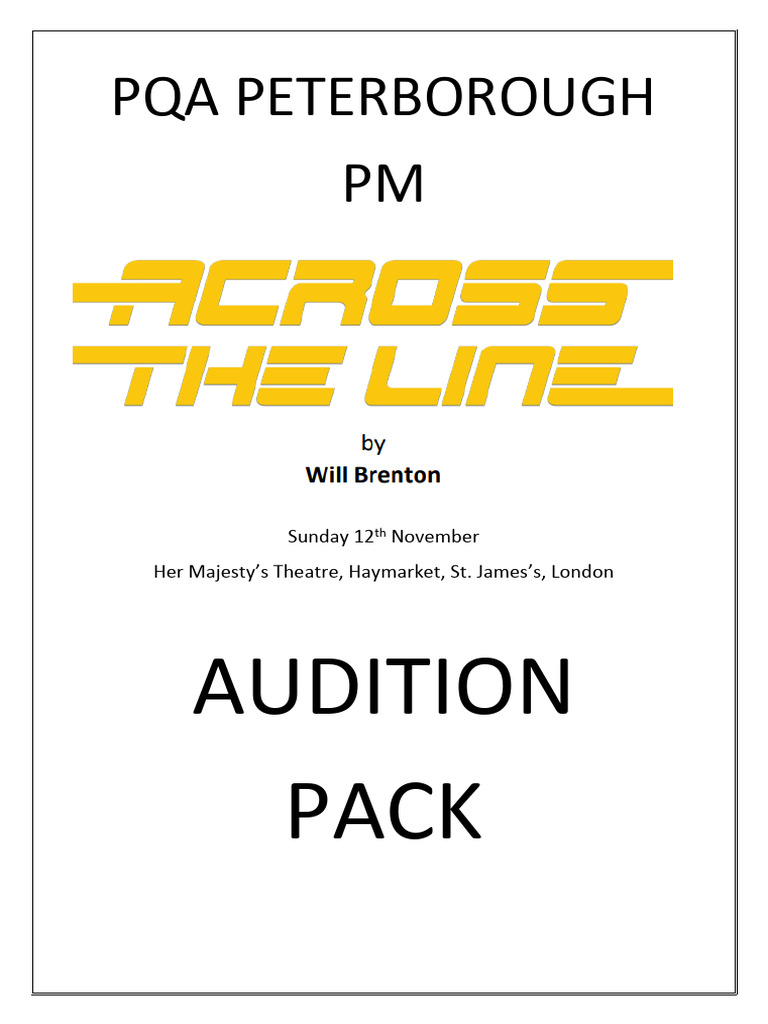 Across The Line Audition Pack | PDF | Entertainment | Performing Arts