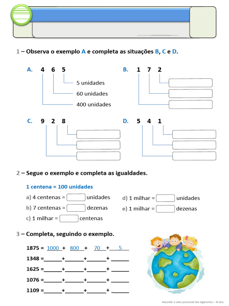 Valor Posicional Dos Algarismos | PDF | Aritmética | Processamento de ...