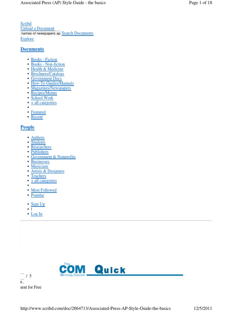 Associated Press AP Style Gui | PDF | Associated Press | Communication
