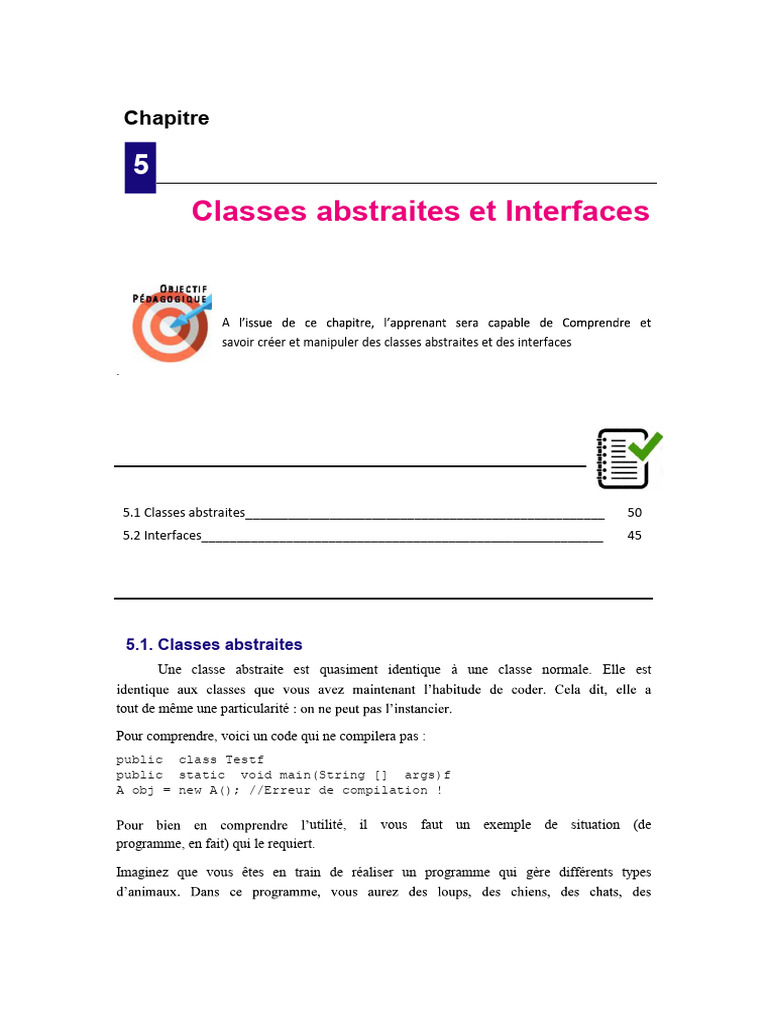 Classes Abstraites et Interfaces en Java | PDF | Classe (informatique ...
