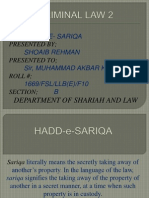 Hadd - E-Sariqa Shoaib Rehman Sir, Muhammad Akbar Khan 1669/FSL/LLB (E) /F10 B