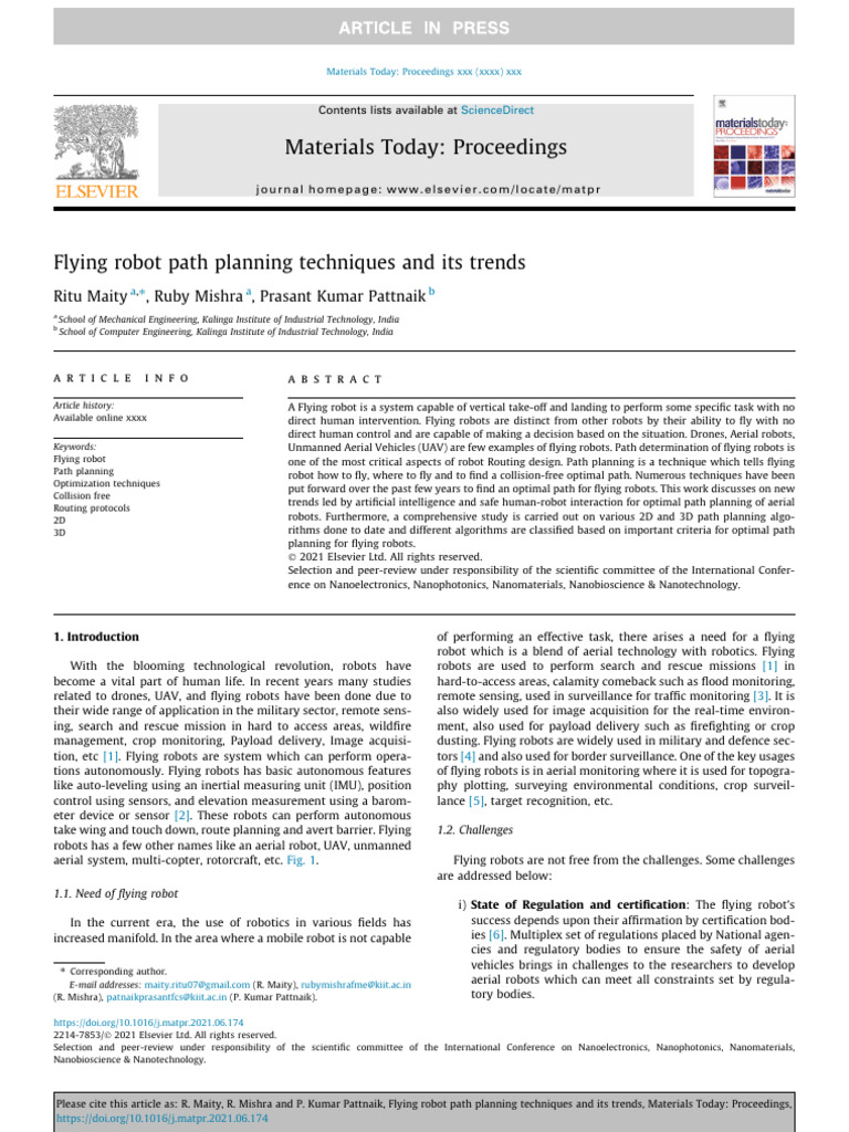 Flying Robot Path Planning Trends | PDF | Mathematical Optimization ...