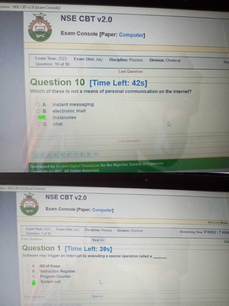 July 2023 NSE MOCK Exam 2 (Computer) | PDF