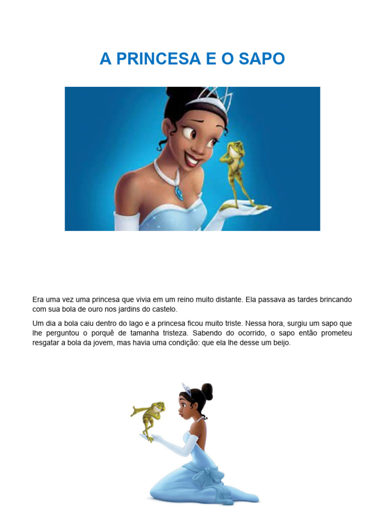 A Princesa e o Sapo: Um Conto Clássico | PDF