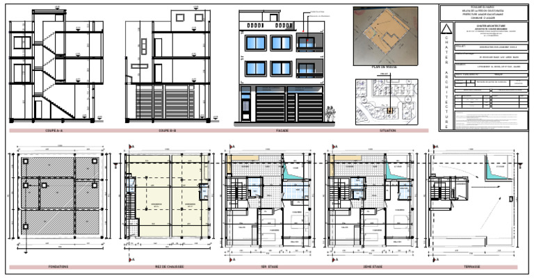 Plans de construction d'un logement R+2 | PDF | Architecte