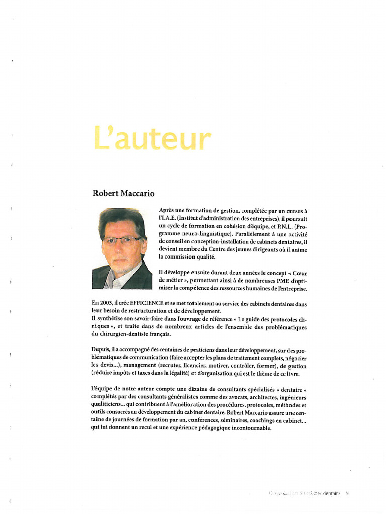 L Organisation Du Cabinet Dentaire 1 Pdf