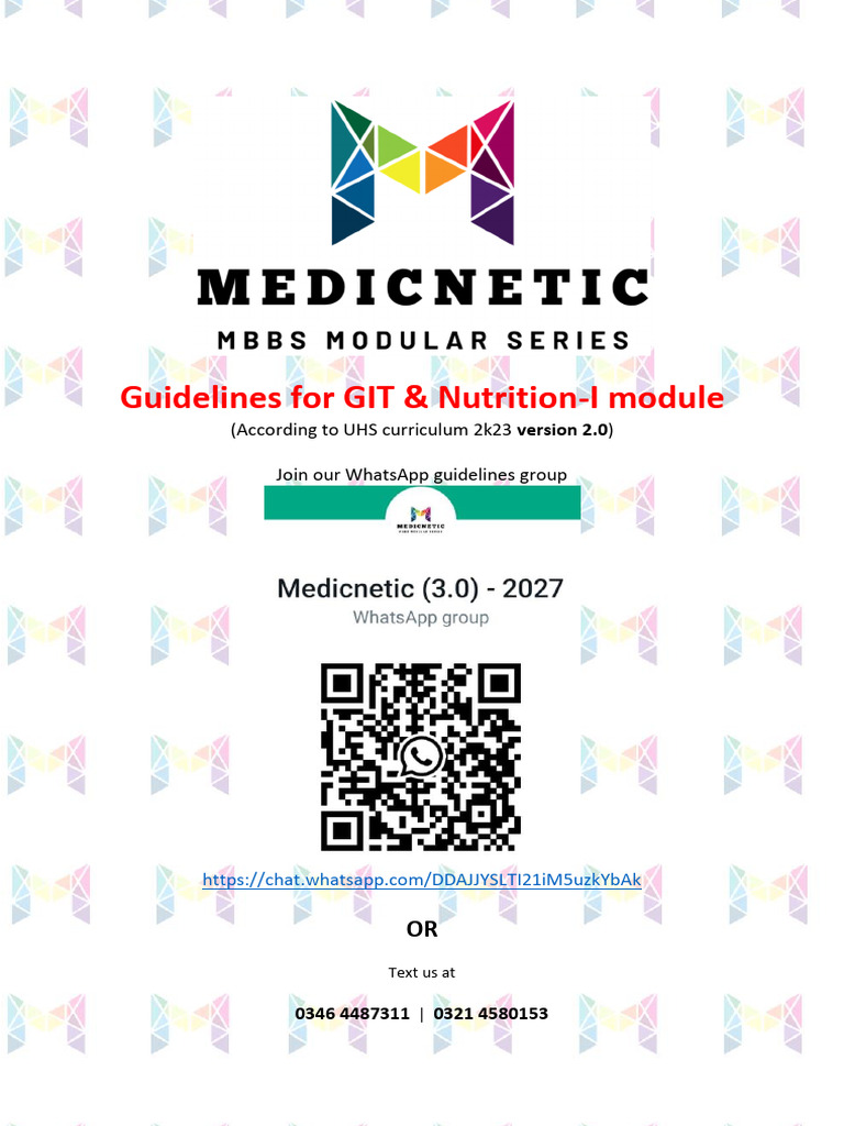 Guidelines For GIT & Nutrition-I Module by Medicnetic | PDF ...