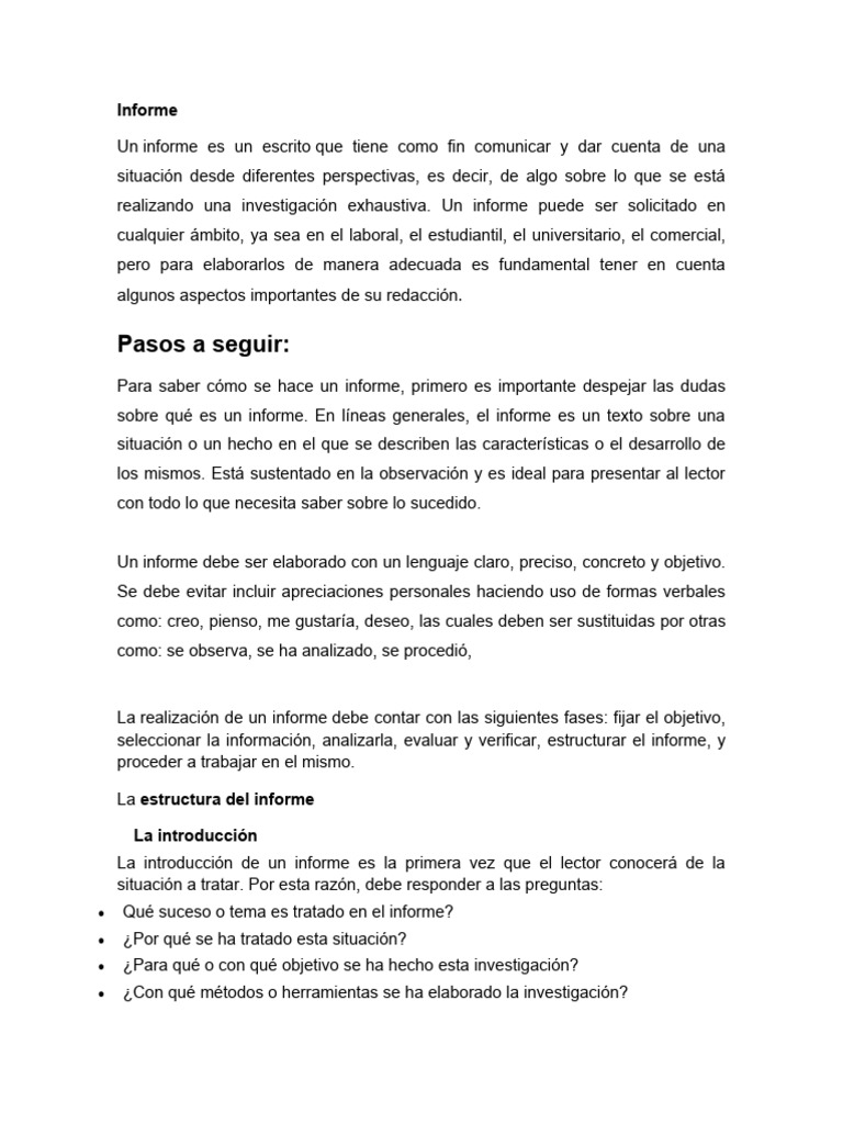 Cómo redactar un informe efectivo | PDF
