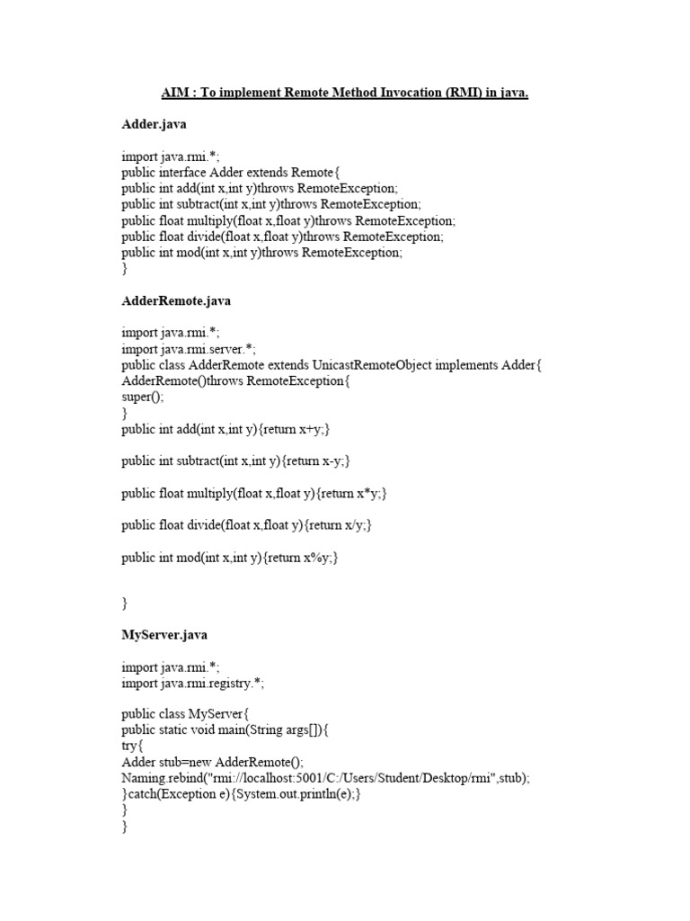 Pds1 rmi pdf java programming language java platform