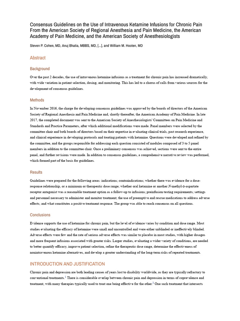 consensus-guidelines-on-the-use-of-intravenous-ketamine-infusions-for