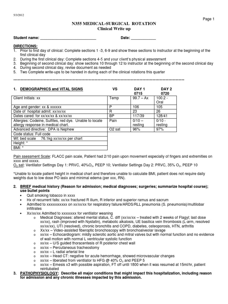 Clinical Write-Up for Medical-Surgical Rotation | PDF | Chronic ...