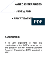 State Owned Enterprises - (Soes) and - Privatization