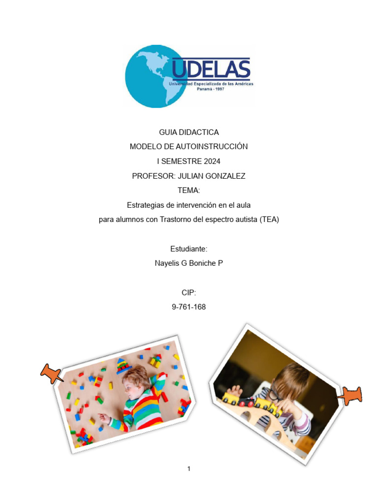 Estrategias para Alumnos con TEA en Aula | PDF | Espectro autista ...
