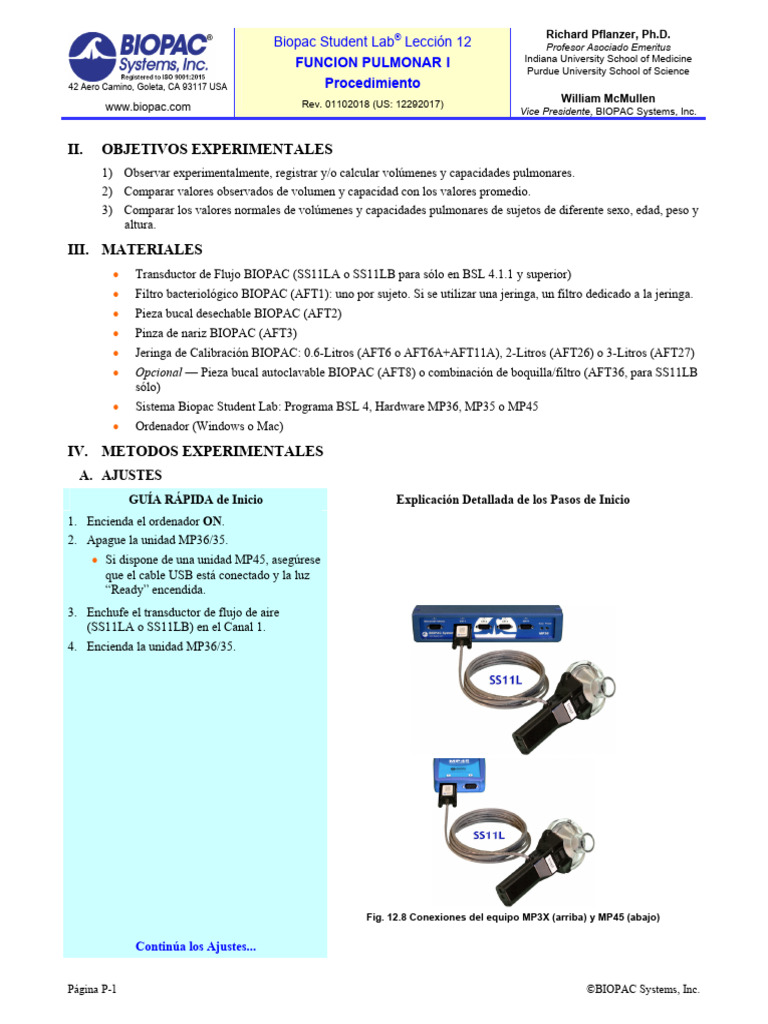 L12 Procedure-Es | PDF | Calibración | Respiración