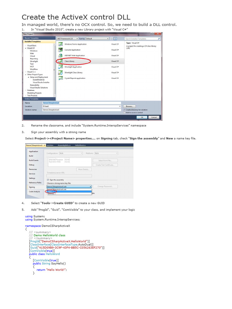Create the activex control dll pdf computer architecture system