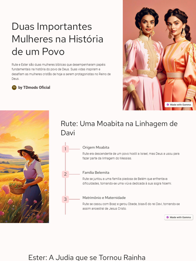 Rute e Ester: Protagonistas da Fé | PDF | Livro de Ruth | Ester