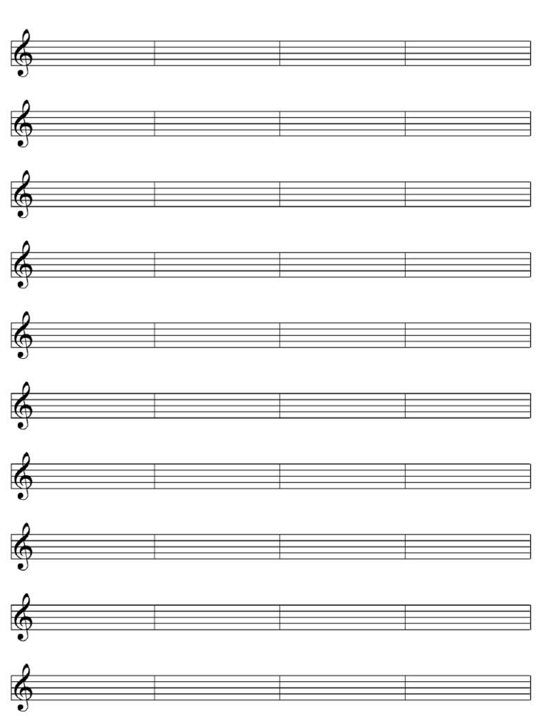 Partituras en Blanco - Clave de Sol | PDF