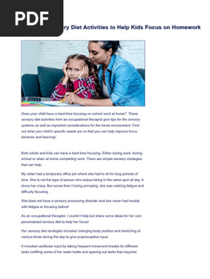 Easy Sensory Diet Activities to Help Kids Focus on Homework -