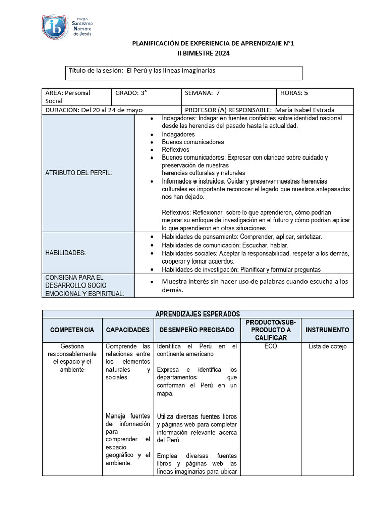 EDAS 1-Personal Social - Semana Del 20 Al 24 de Mayo | PDF | Perú ...
