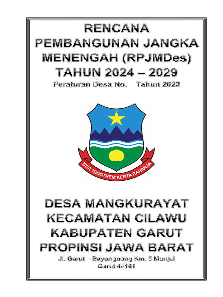 RPJMDes 2024-2029 Desa Mangkurayat | PDF