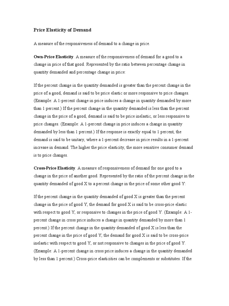 Understanding Price Elasticity of Demand | PDF