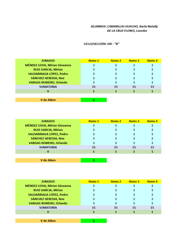 Evaluación de Alumnos VIII-B | PDF
