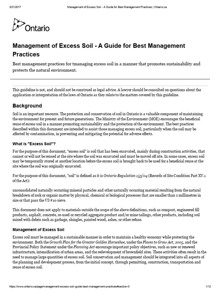 Best Practices for Excess Soil Management | PDF | Soil | Waste