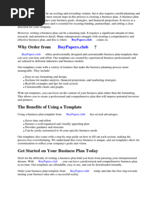 Pages Templates Business Plan