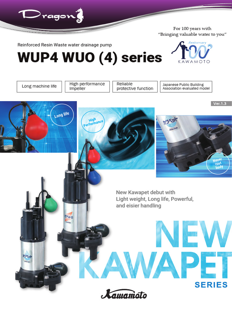 Kawamoto_WUO_Non-clog Vortex | PDF | Pump | Leak