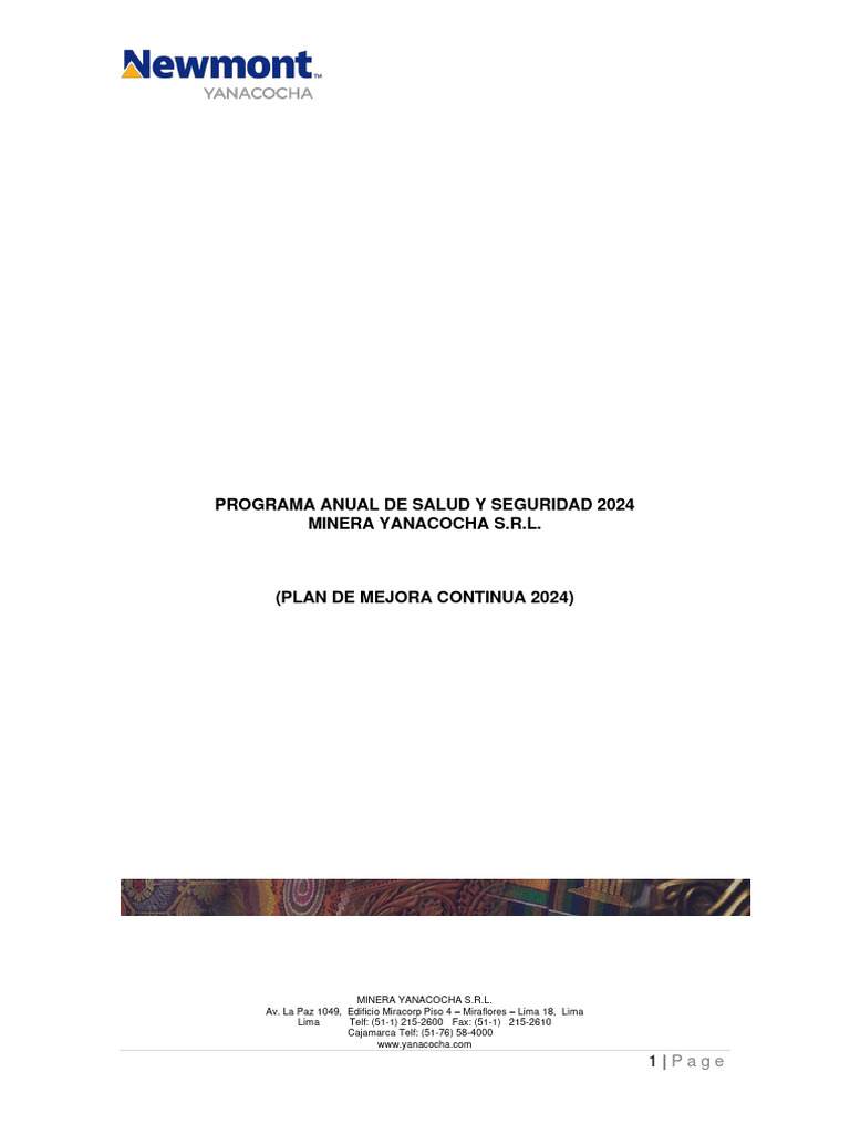 Programa de Salud y Seguridad 2024 | PDF | Higiene Ocupacional | Lima