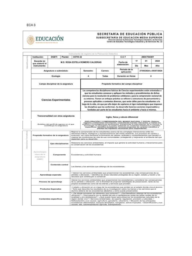 Eca 3 Actividades | PDF | Entorno natural