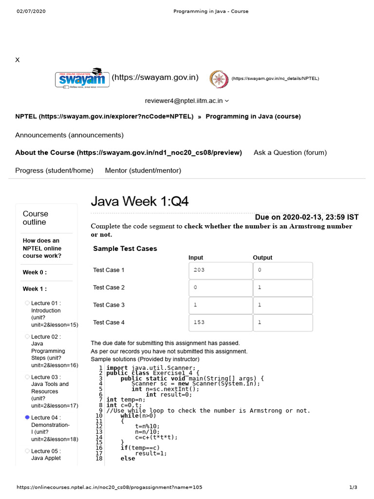 Java Armstrong Number Assignment | PDF | Computer Science | Computer ...