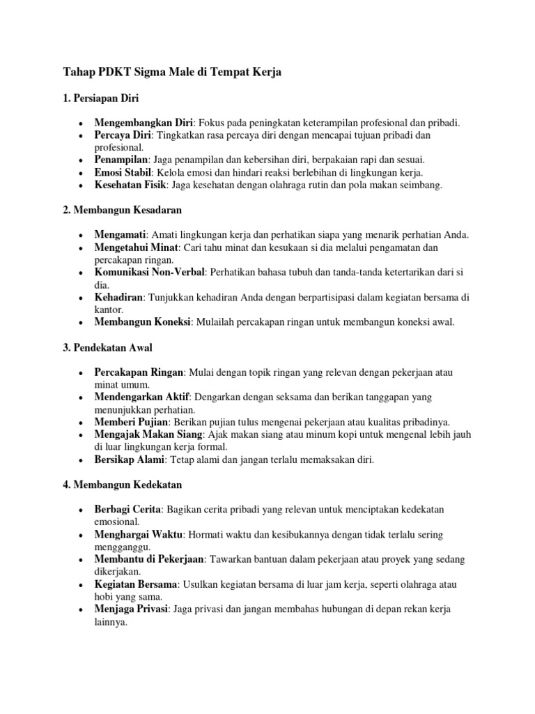 Tahap PDKT Sigma Male di Kantor | PDF
