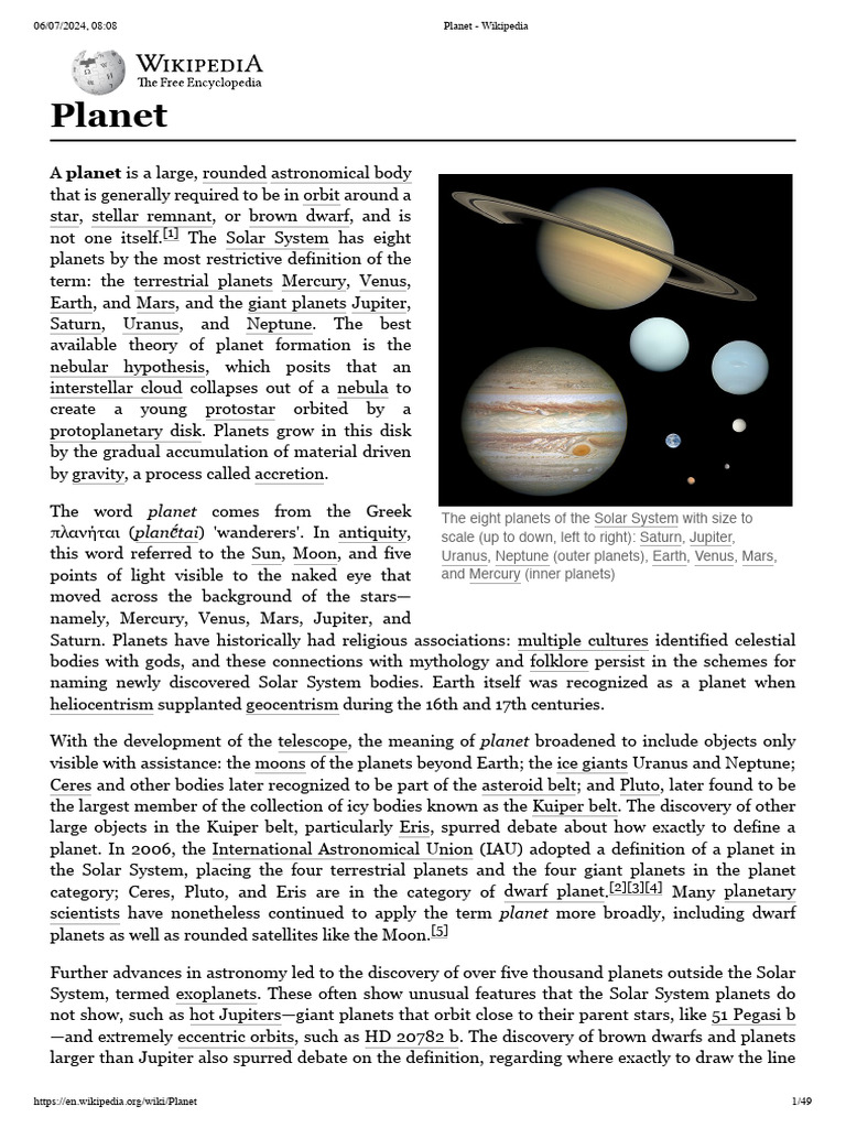 Overview of Planetary Formation and Types | PDF | Planets | Natural ...
