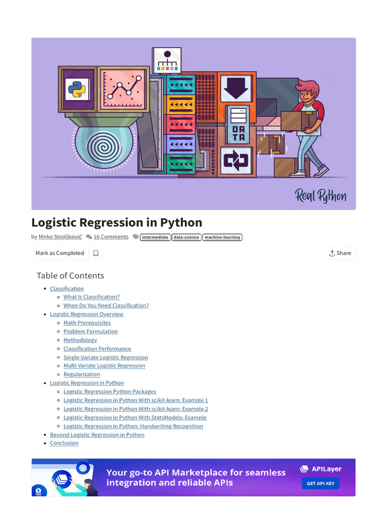 Logistic Regression in Python - Real Python | PDF | Statistical ...