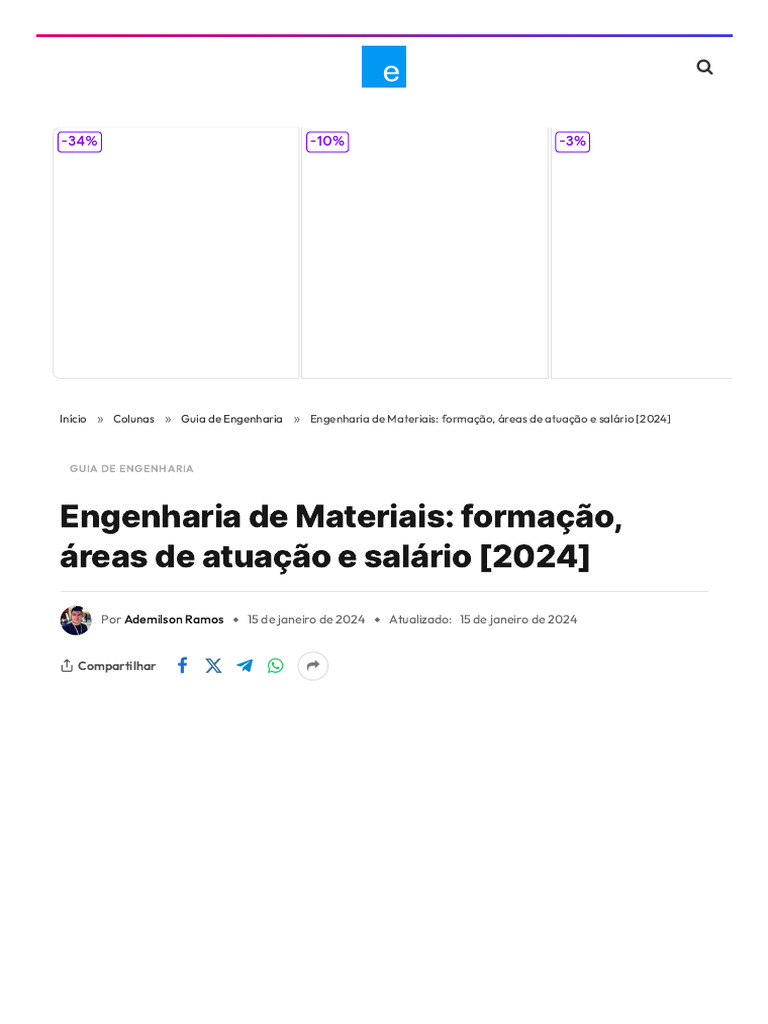 Engenharia de Materiais: Formação e Salário 2024 | PDF | Engenharia ...