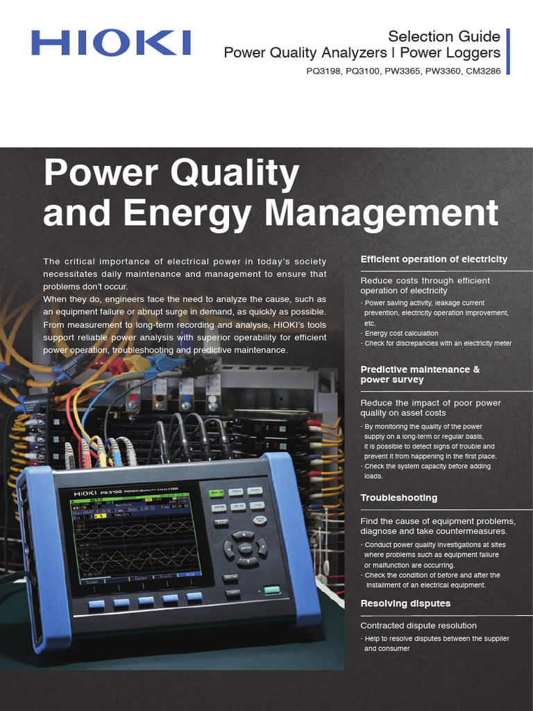 Hioki Power Quality Analyzer Guide | PDF | Power Supply | Alternating ...
