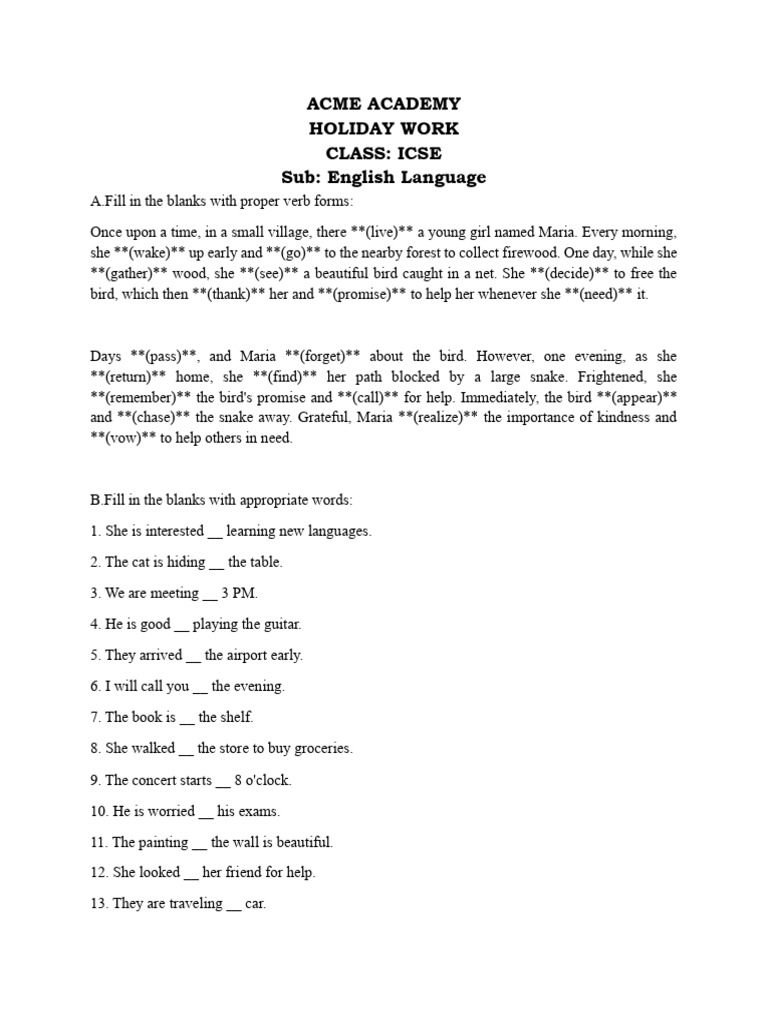 Holiday Worksheet | PDF