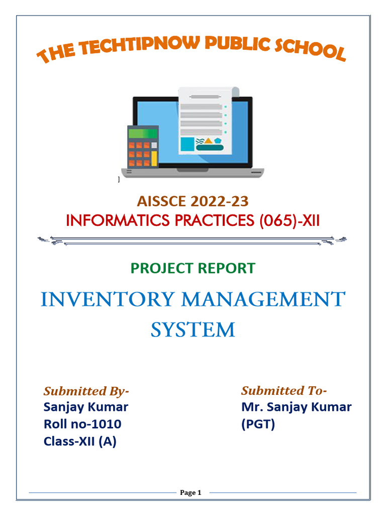 Project Report Inventory Management System | PDF | My Sql | Python ...