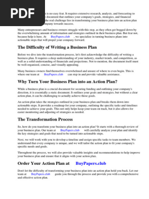 How Do You Transform a Business Plan Into an Action Plan
