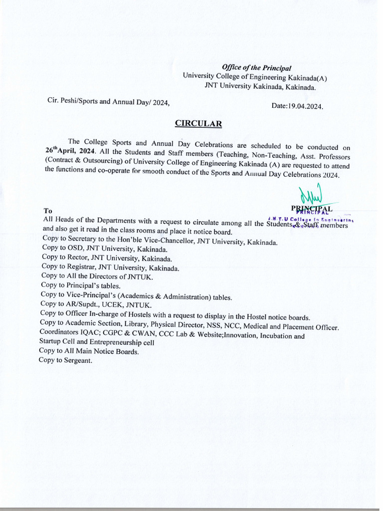 Circular On Sports & Annual Day - 2024 | PDF | Academic Administration