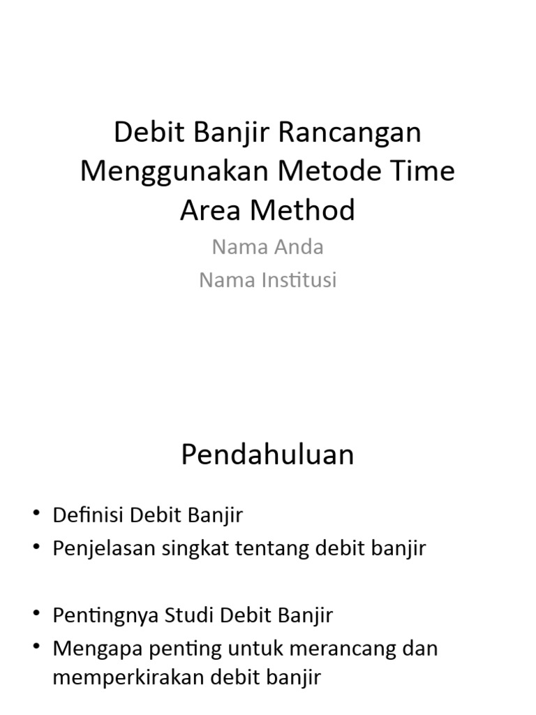 Debit Banjir Rancangan Time Area Method | PDF | Komputer