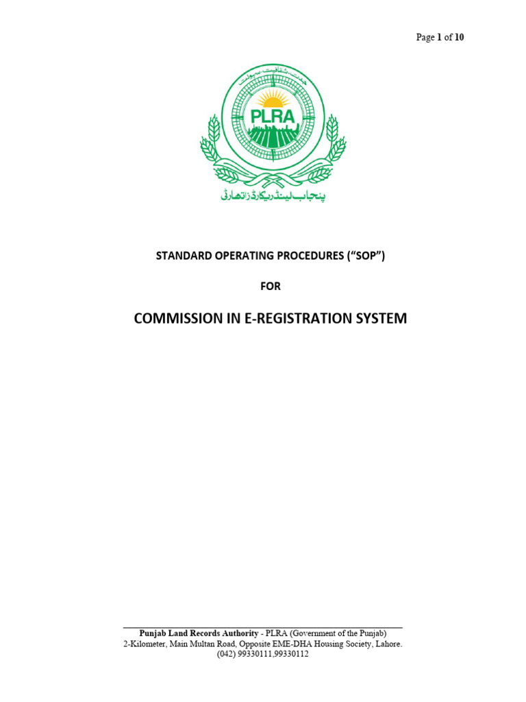 SOP for E-Registration Commission | PDF | Identity Document | Computing