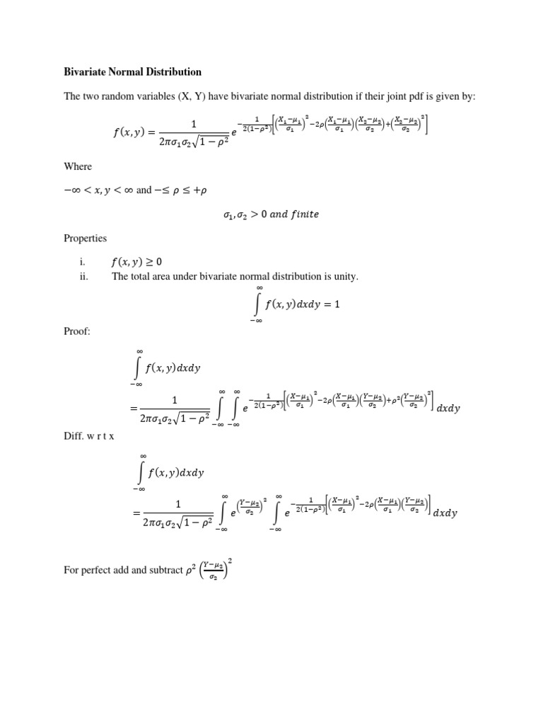 Bivariate normal distribution pdf